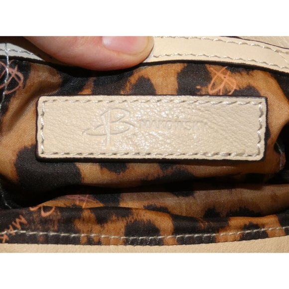 Cream Genuine Leather Shoulder Bag, Makowsky Brand - Picture 5 of 6